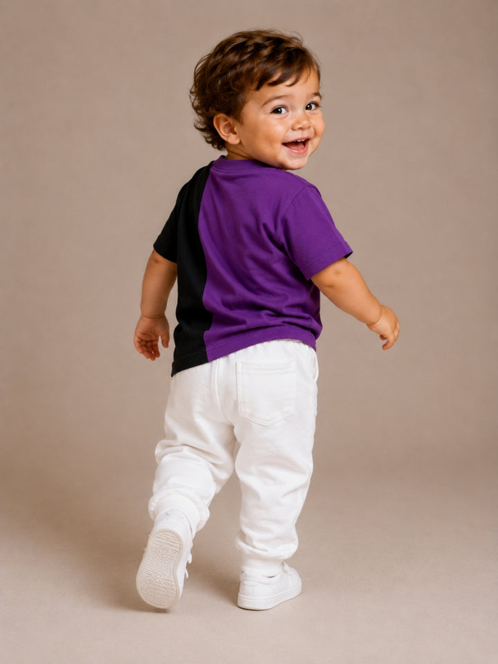 Boys Oversized T-Shirt – Purple &amp; Black