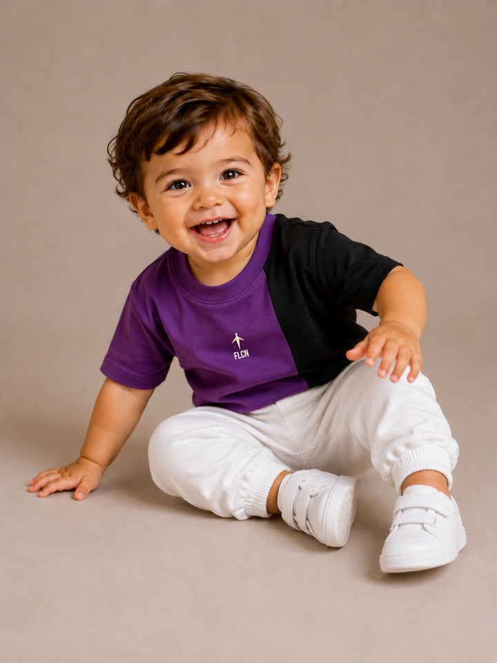 Boys Oversized T-Shirt – Purple &amp; Black