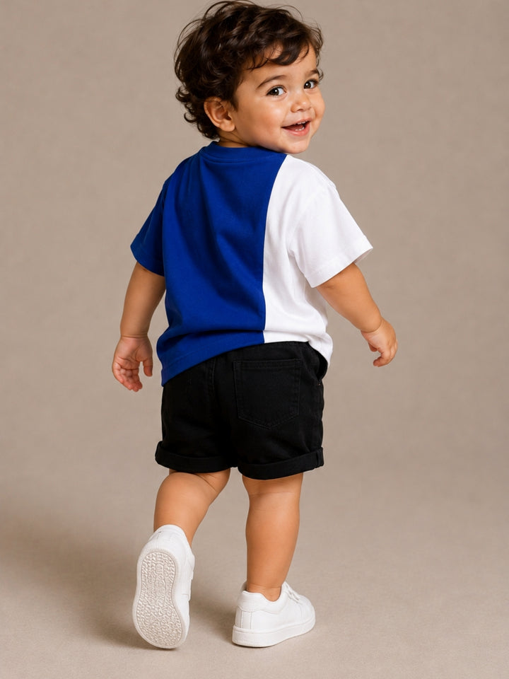 Boys Oversized T-Shirt – Royal Blue &amp; White