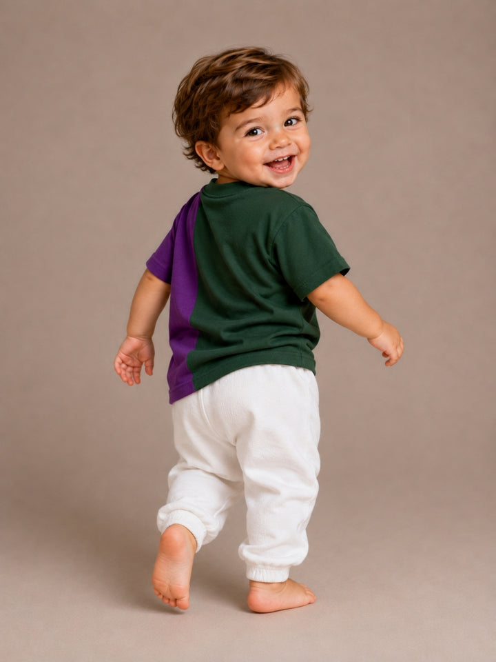 Boys Oversized T-Shirt – Green &amp; Purple