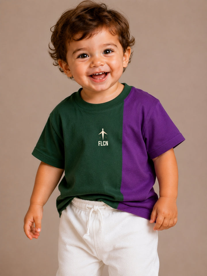 Boys Oversized T-Shirt – Green &amp; Purple