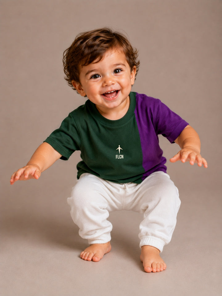 Boys Oversized T-Shirt – Green &amp; Purple