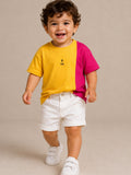 Boys Oversized T-Shirt – Yellow & Magenta Pink