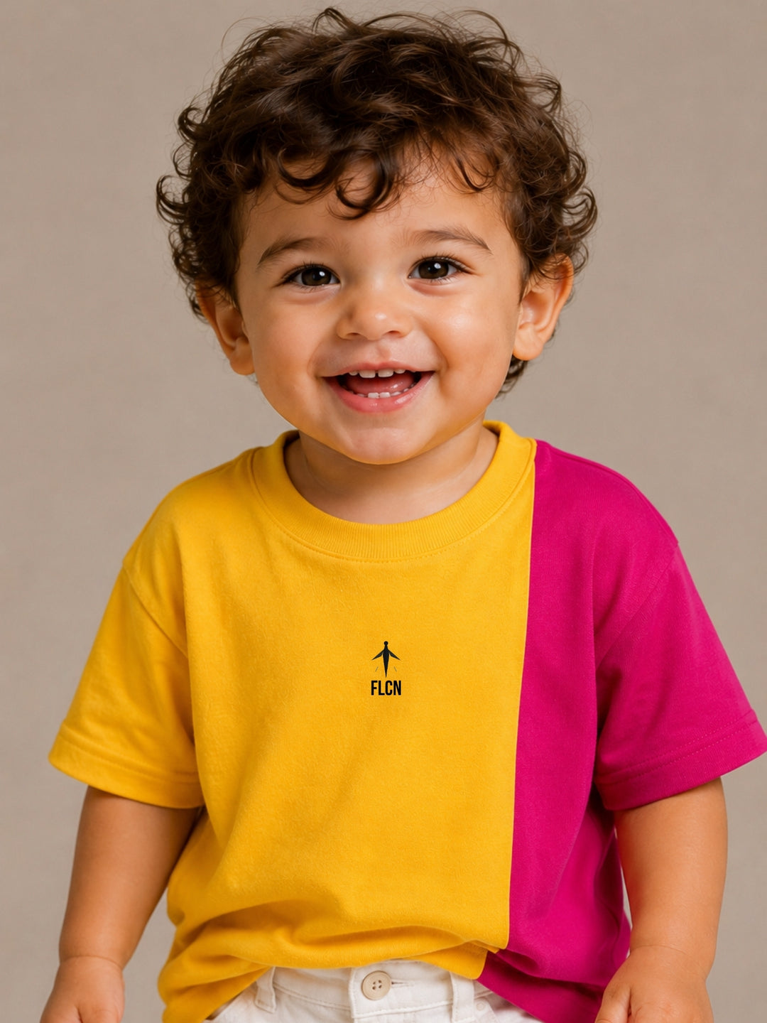 Boys Oversized T-Shirt – Yellow &amp; Magenta Pink