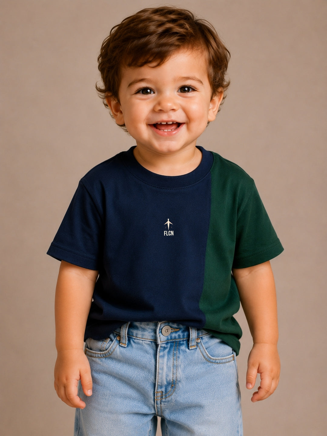Boys Oversized T-Shirt – Navy Blue &amp; Green