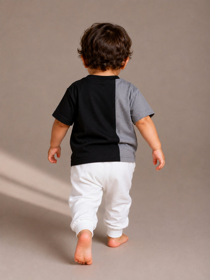 Boys Oversized T-Shirt – Black &amp; Gray
