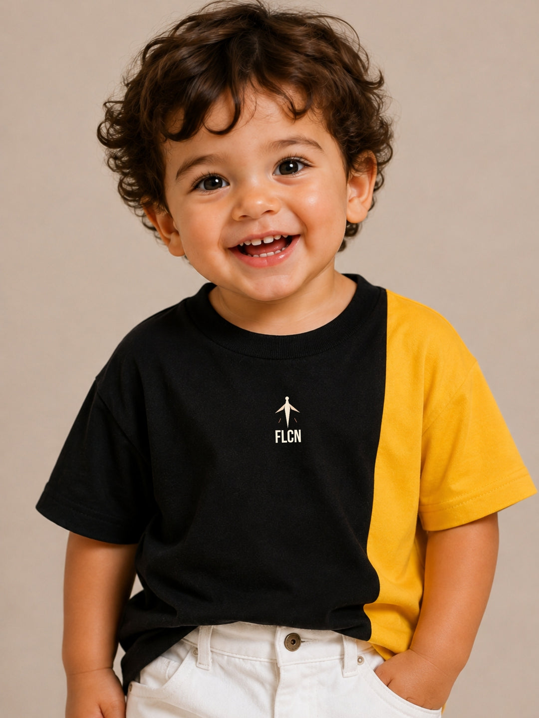 Boys Oversized T-Shirt – Black &amp; Yellow