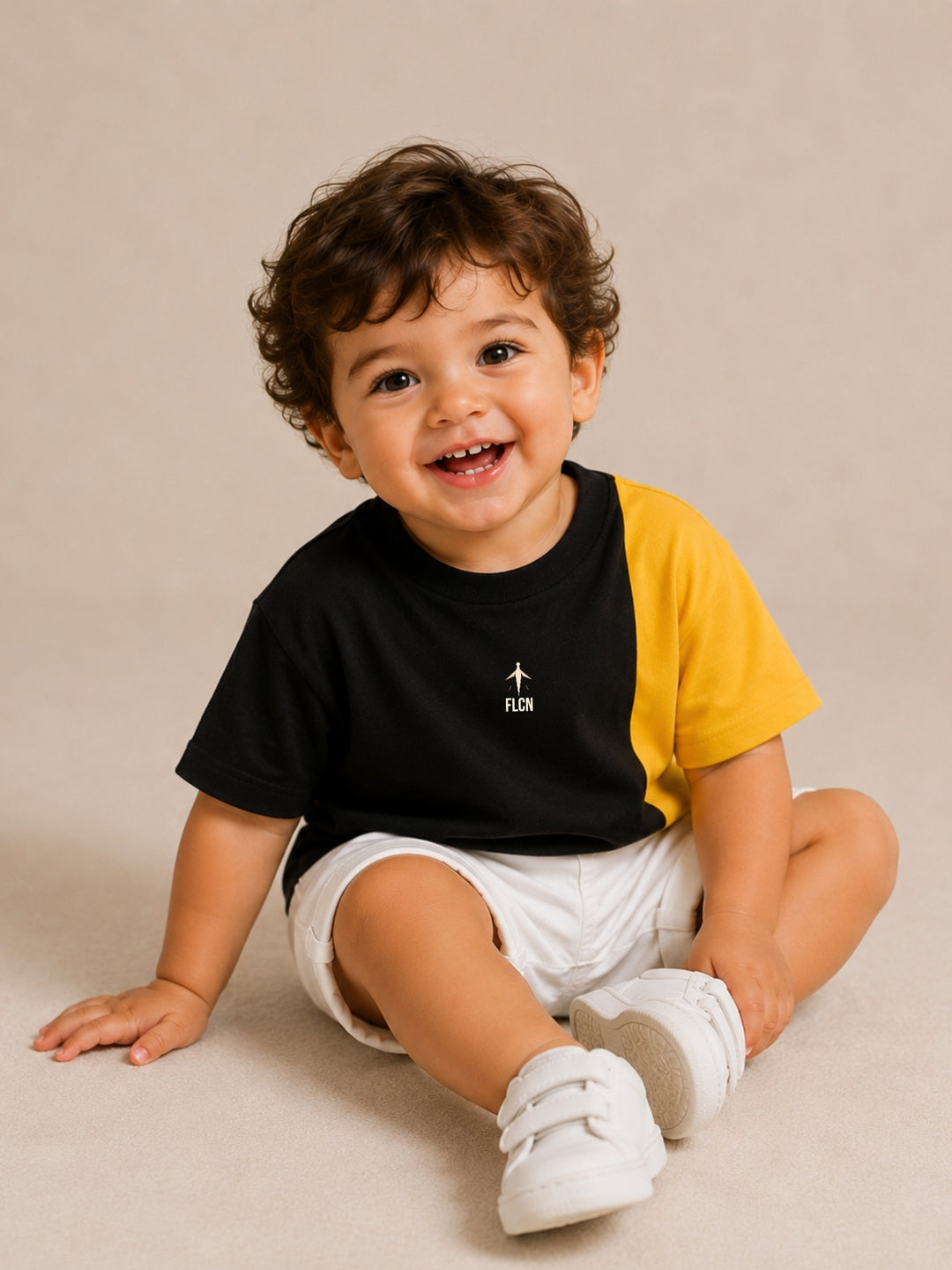 Boys Oversized T-Shirt – Black &amp; Yellow