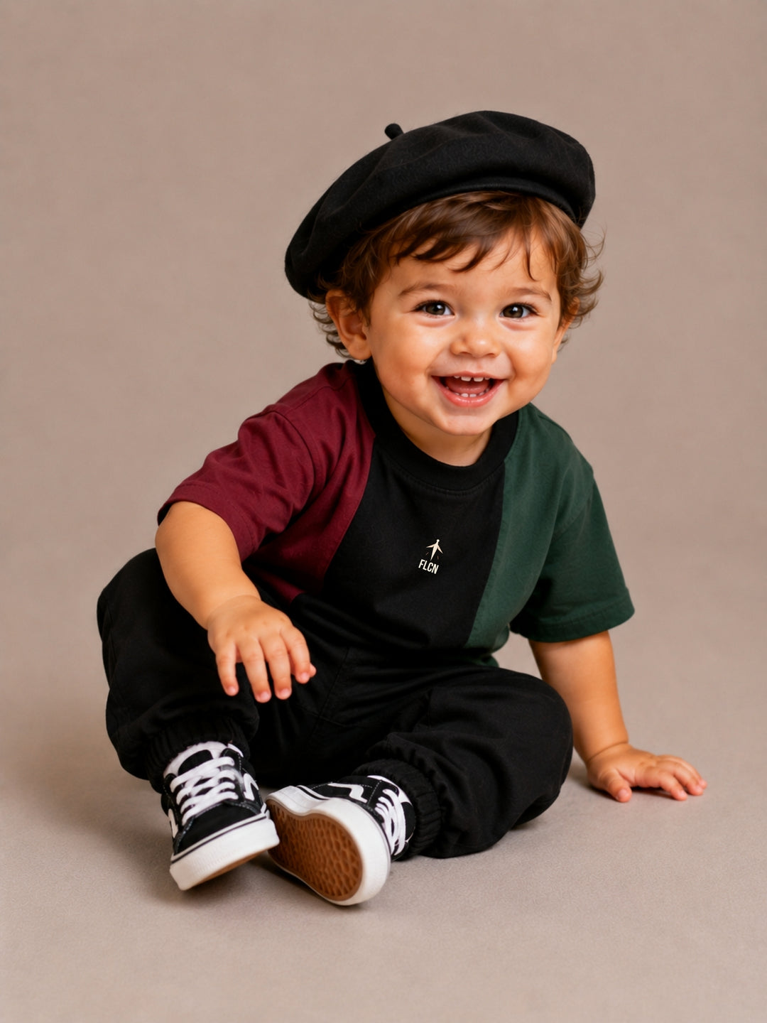 Boys Oversized T-Shirt – Maroon, Black &amp; Green