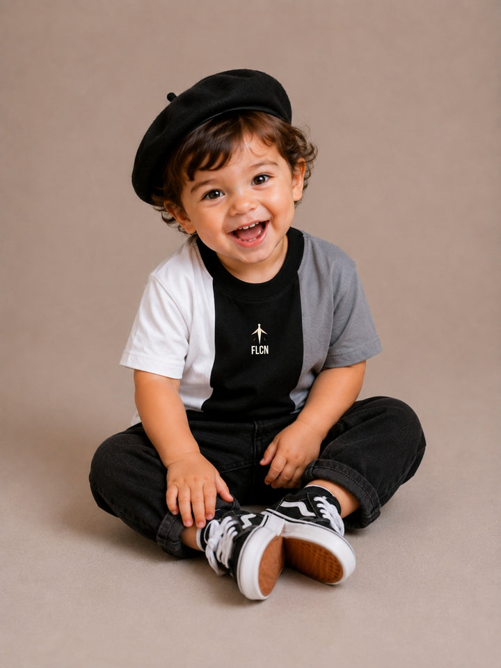 Boys Oversized T-Shirt – White, Black &amp; Gray