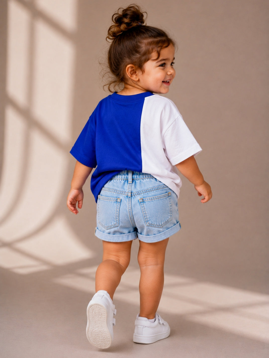 Girls Oversized T-Shirt – Royal Blue &amp; White
