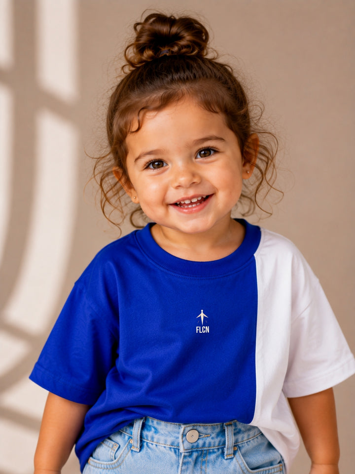 Girls Oversized T-Shirt – Royal Blue &amp; White