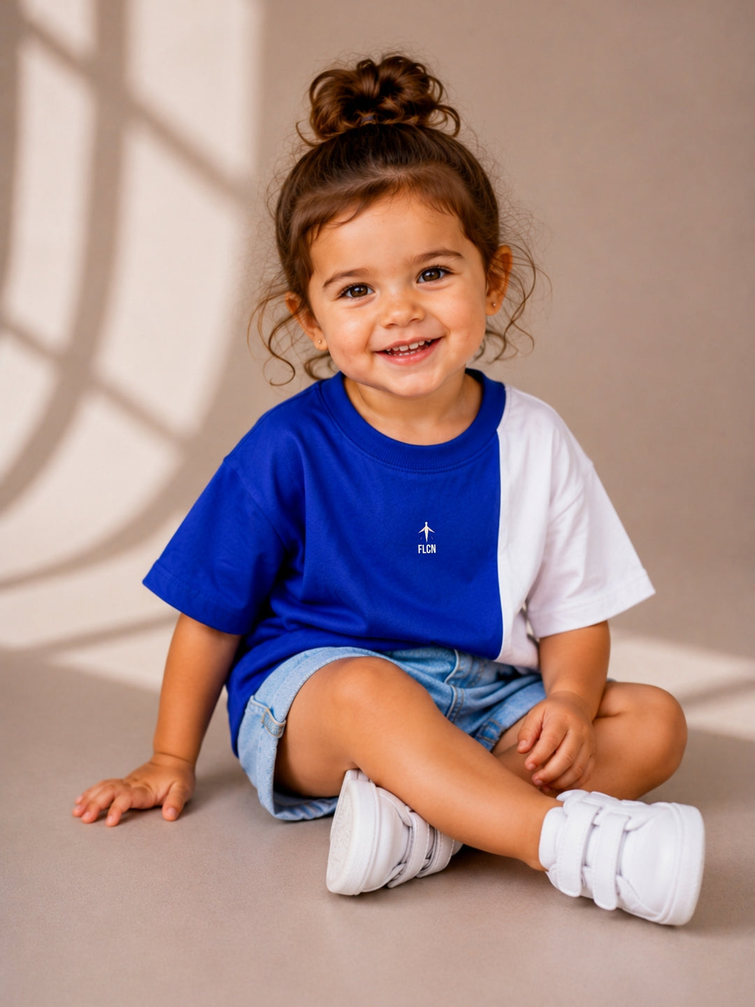 Girls Oversized T-Shirt – Royal Blue &amp; White