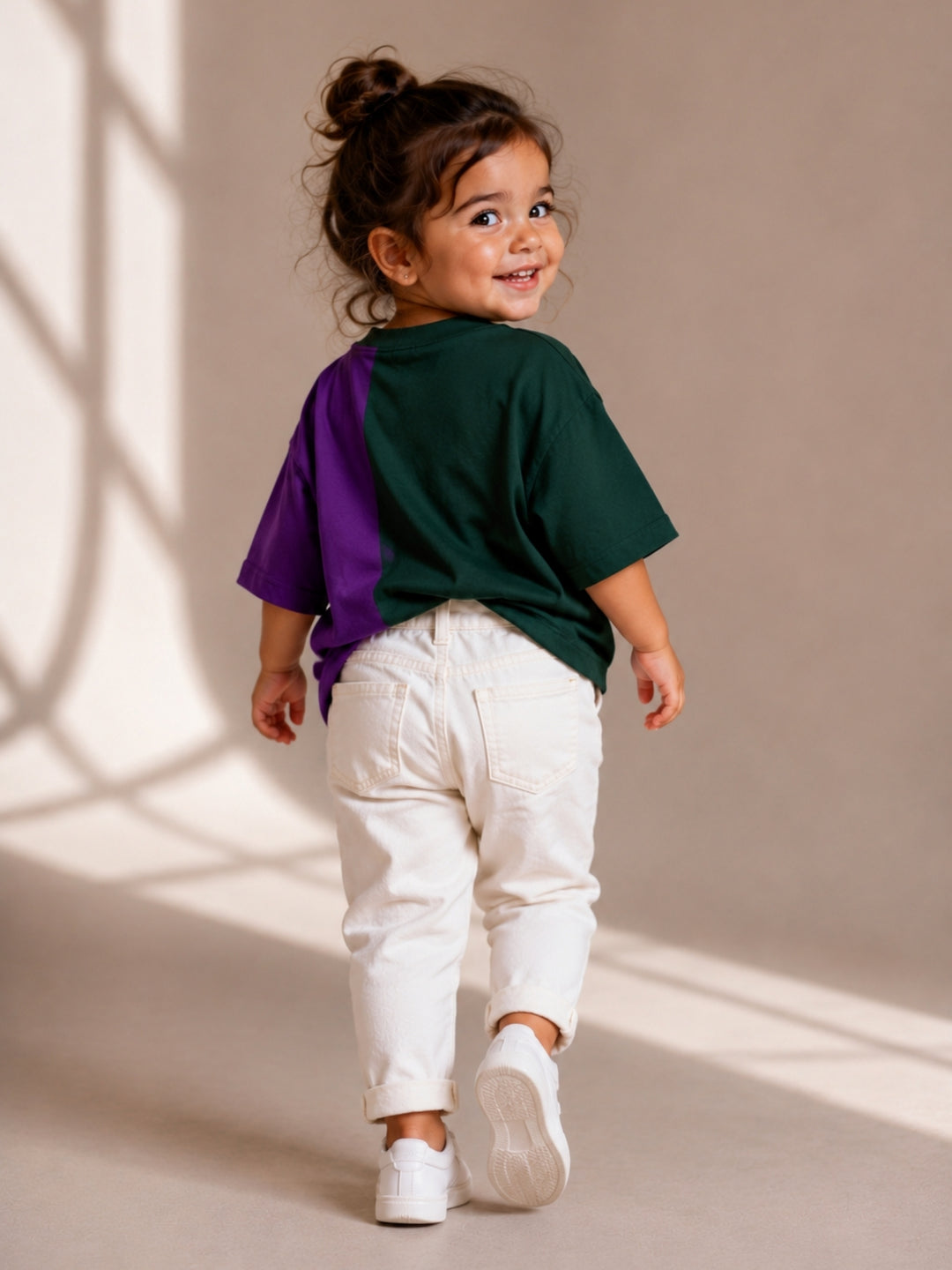 Girls Oversized T-Shirt – Green &amp; Purple
