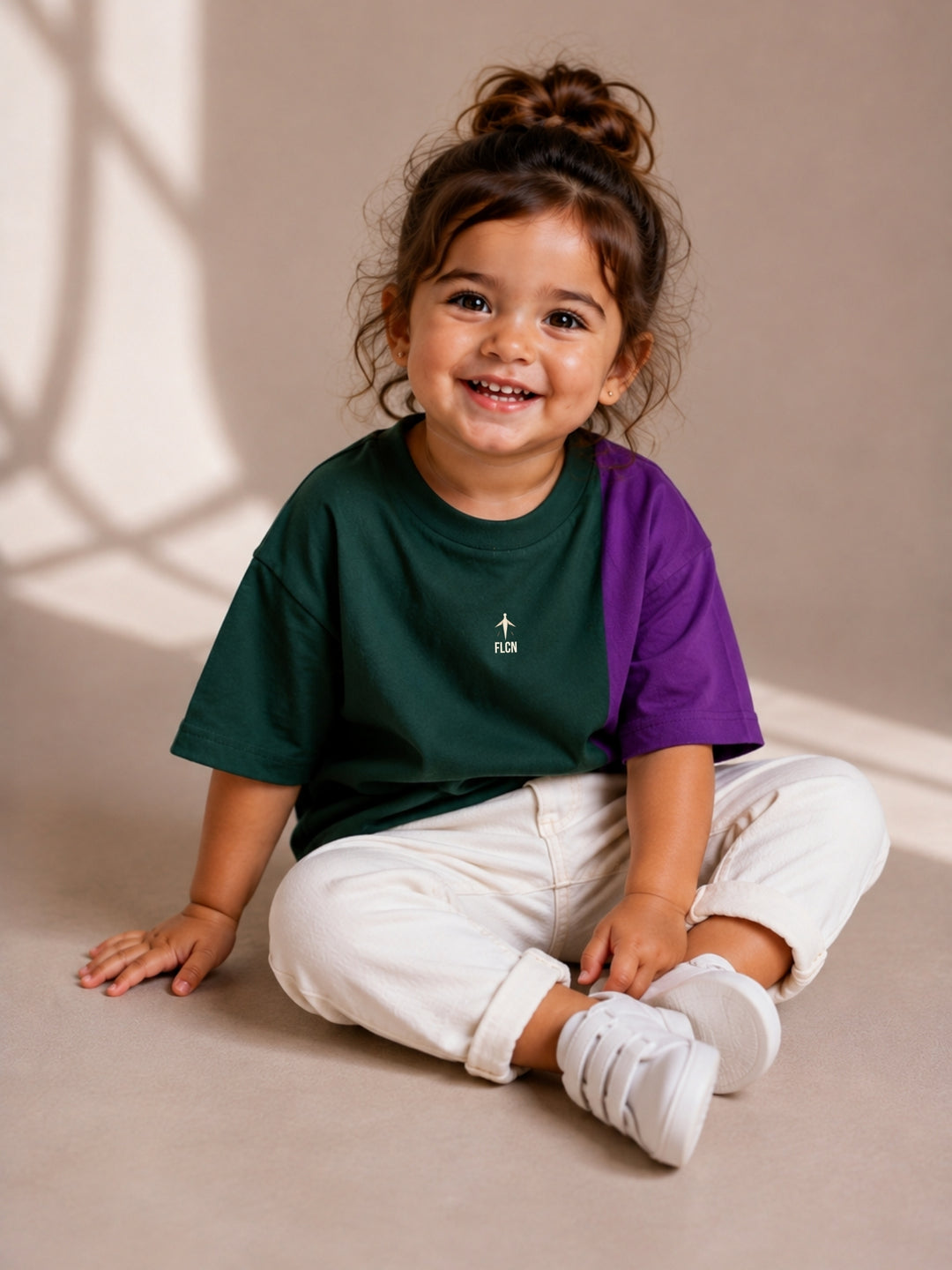 Girls Oversized T-Shirt – Green &amp; Purple