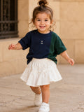 Girls Oversized T-Shirt – Navy Blue & Green