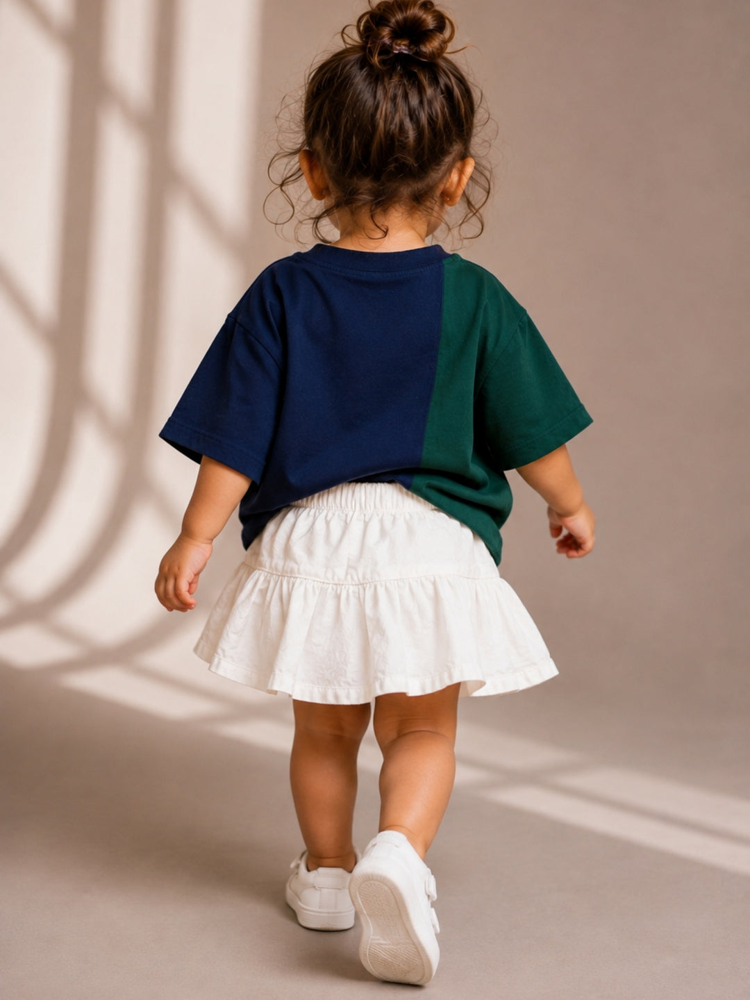 Girls Oversized T-Shirt – Navy Blue &amp; Green