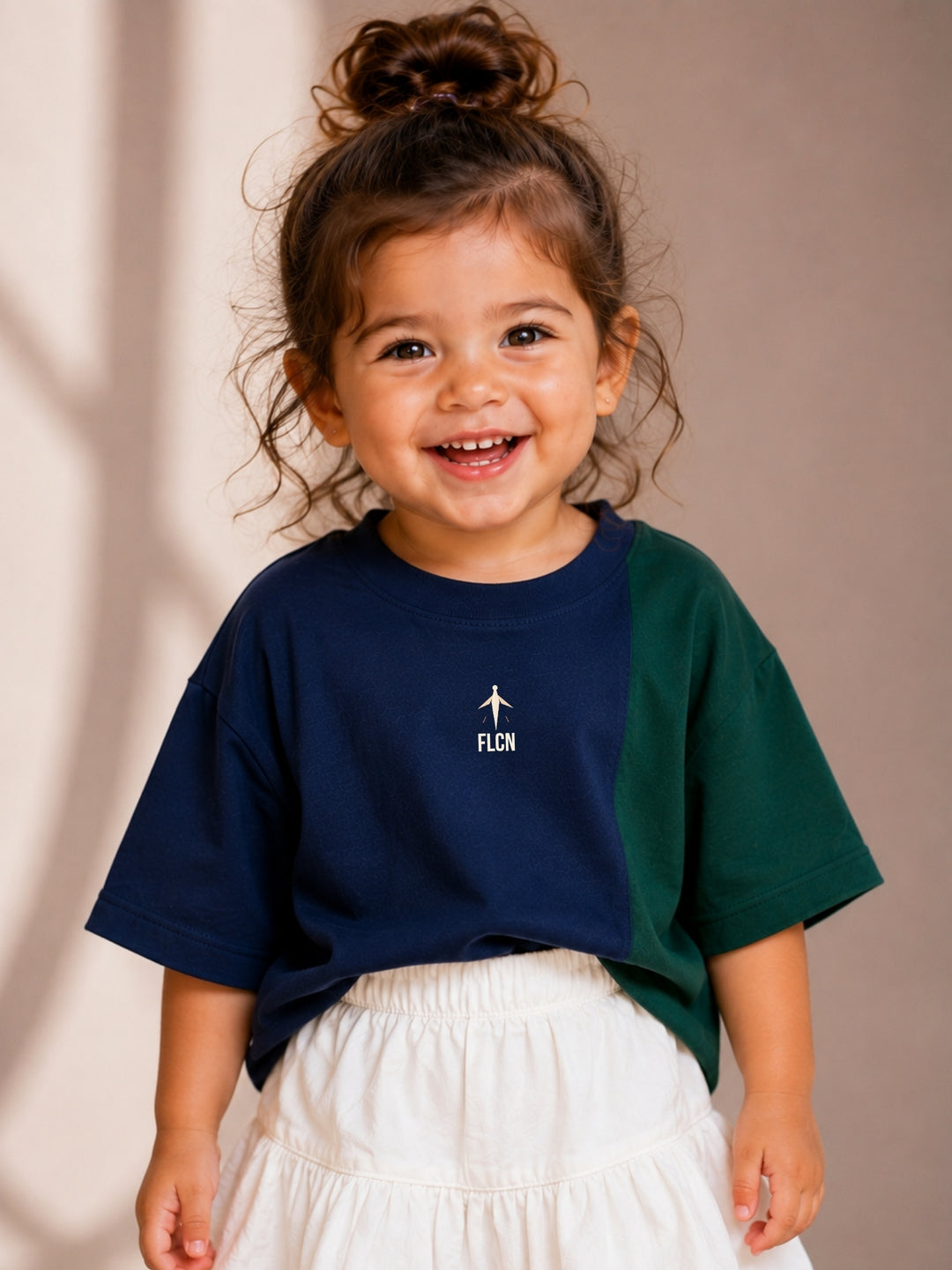Girls Oversized T-Shirt – Navy Blue &amp; Green