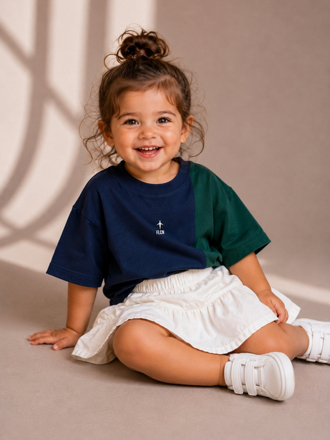 Girls Oversized T-Shirt – Navy Blue &amp; Green