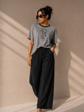 Women Oversized T-Shirt – Aesthetic – Gray & Black