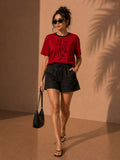 Women Oversized T-Shirt – Aesthetic – Red & Black