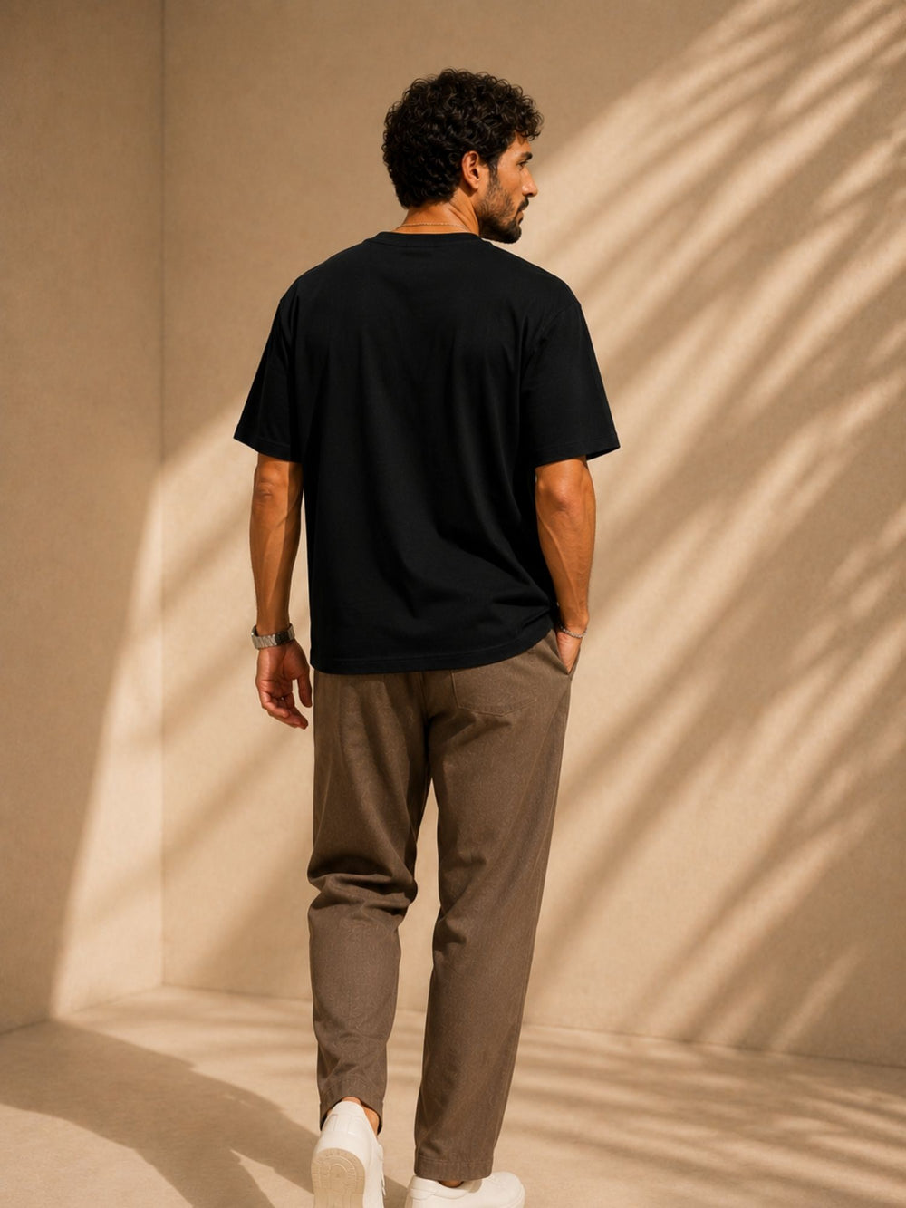 Men's black oversized boxy t-shirt, view 2 | FLCN
