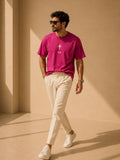 Men Oversized T-Shirt – Magenta Pink
