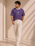 Men Oversized T-Shirt – Purple & White