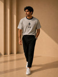 Men Oversized T-Shirt – Gray & Black
