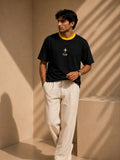 Men Oversized T-Shirt – Black & Yellow