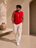 Men Oversized Tank – Red