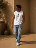 Men Oversized Tank – White