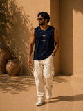 Men Oversized Tank – Navy Blue