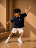 Boys Oversized T-Shirt – Navy Blue & White