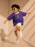 Boys Oversized T-Shirt – Purple & White