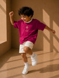 Boys Oversized T-Shirt – Magenta Pink & White
