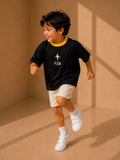 Boys Oversized T-Shirt – Black & Yellow
