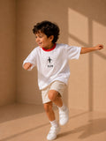 Boys Oversized T-Shirt – White & Red